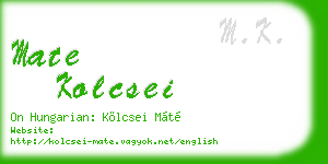 mate kolcsei business card